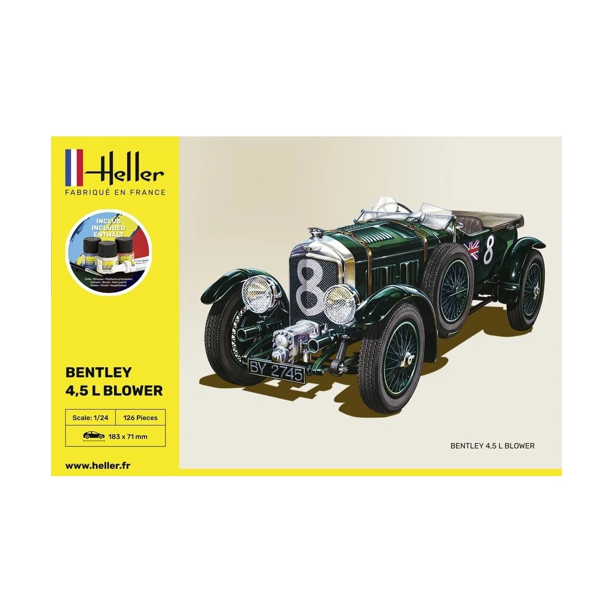 Bentley 4.5L Blower 1/24 Heller - glue and paints Heller HEL-56722 - 2 Bentley 4.5L Blower 1/24 Heller - glue and paints Heller HEL-56722 - 2