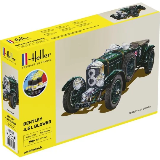 Bentley 4.5L Blower 1/24 Heller - glue and paints Heller HEL-56722 - 1 HEL-56722-Bentley 4.5L Blower 1/24 Heller - glue and paints - HEL-56722