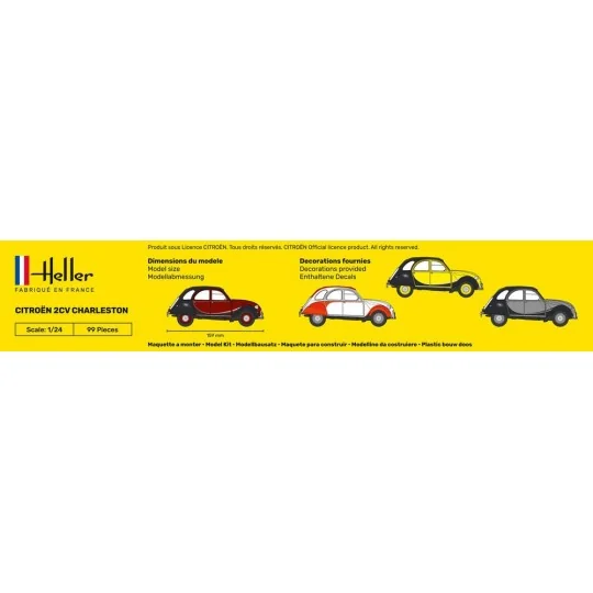 Citroen 2CV Charleston 1/24 Heller Heller 80766 - 4 HEL-80766-Citroen 2CV Charleston 1/24 Heller - HEL-80766