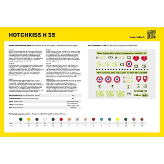 HEL-81132-Tank HOTCHKISS 1/35 Heller