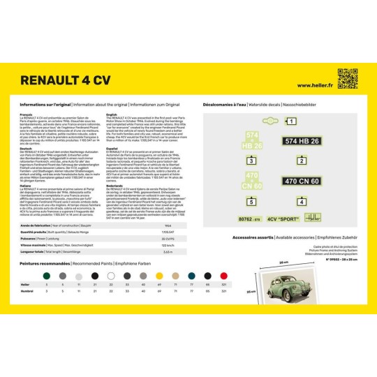 Renault 4 CV 1/24 Heller Heller HEL-80762 - 3 HEL-80762-Renault 4 CV 1/24 Heller - HEL-80762