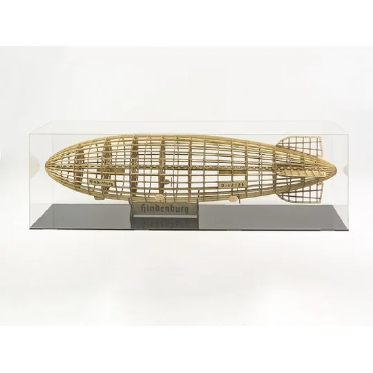 VS33-Dirigeable Zepplin LZ-129 HINDENBURG + VITRINE 1/408 découpe laser bois DW Hobby - VS33
