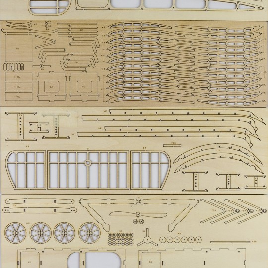 VX14-Bleriot XI 1/23 découpe laser bois, modèle statique DW Hobby