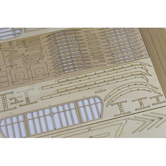 VX14-Bleriot XI 1/23 wood laser cutting, static model DW Hobby