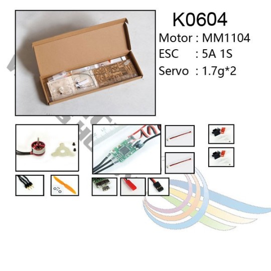 K0604-Mini Sopwith Pup Biplan 378mm Kit PNP laser cutting balsa DW Hobby