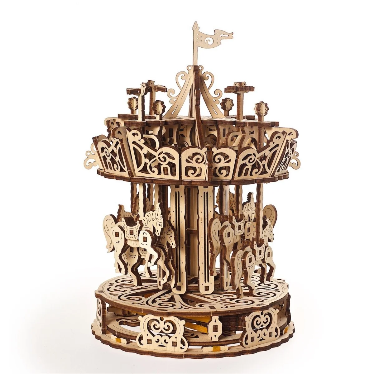 Carrousel manège Puzzle 3D bois UGEARS UGEARS UG-70129 - 1 Carrousel manège Puzzle 3D bois UGEARS UGEARS UG-70129 - 1