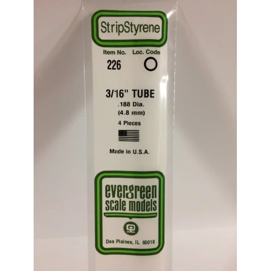 S1370226-Round tube 4.8x350mm Ref: 226 - Evergreen - S1370226