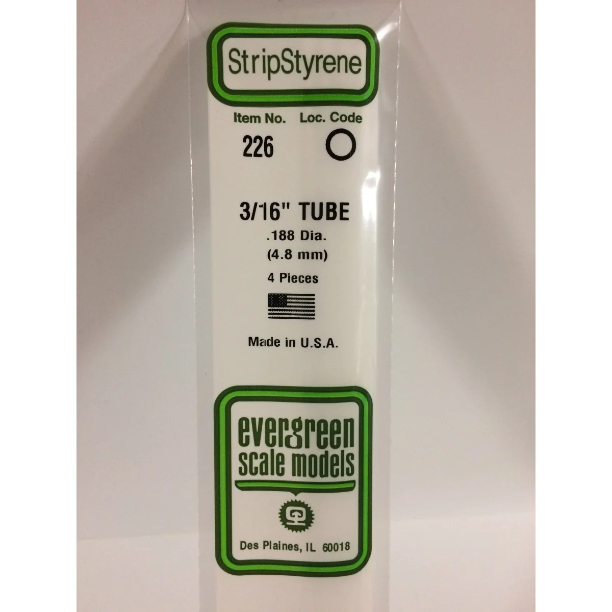 Tube rond 4.8x350mm Ref : 226 - Evergreen Evergreen S1370226 - 1 Tube rond 4.8x350mm Ref : 226 - Evergreen Evergreen S1370226 - 1