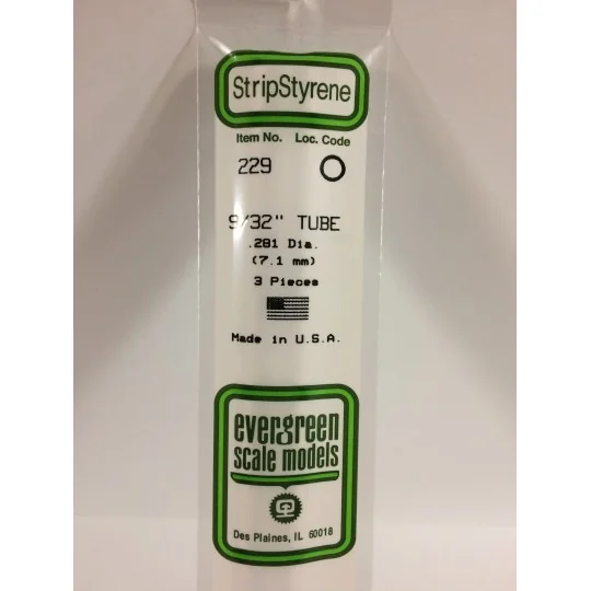 S1370229-Round tube 7.1x350mm Ref: 229 - Evergreen - S1370229