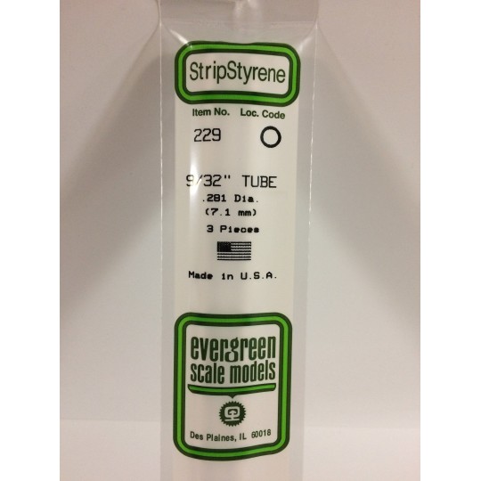 S1370229-Tube rond 7.1x350mm Ref : 229 - Evergreen - S1370229