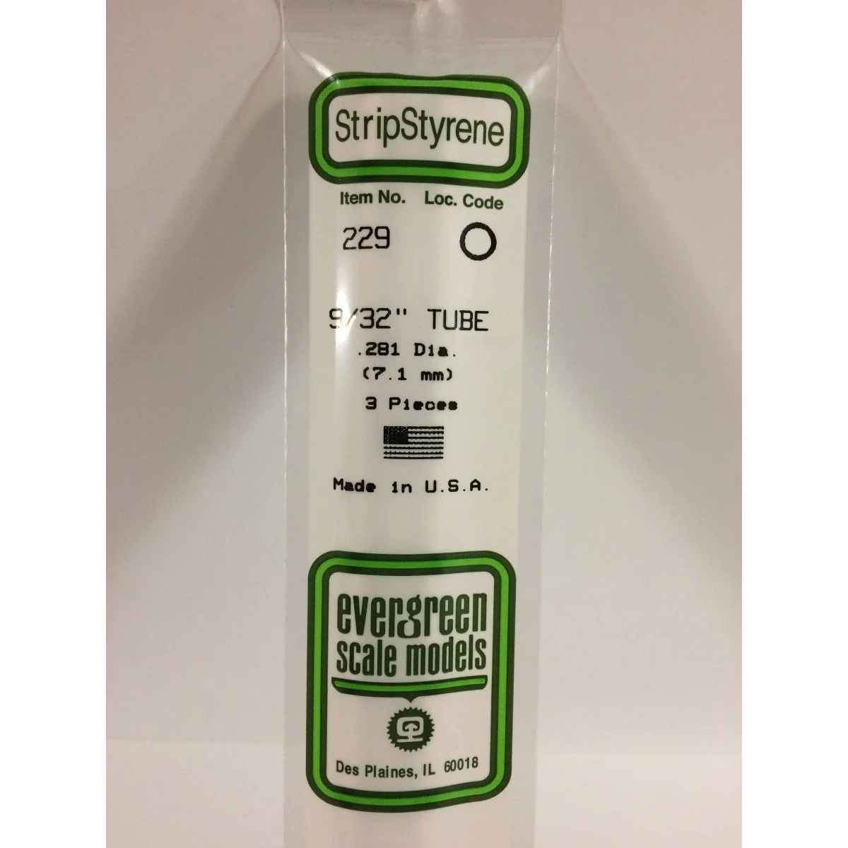 Round tube 7.1x350mm Ref: 229 - Evergreen - S1370229 - S1370229