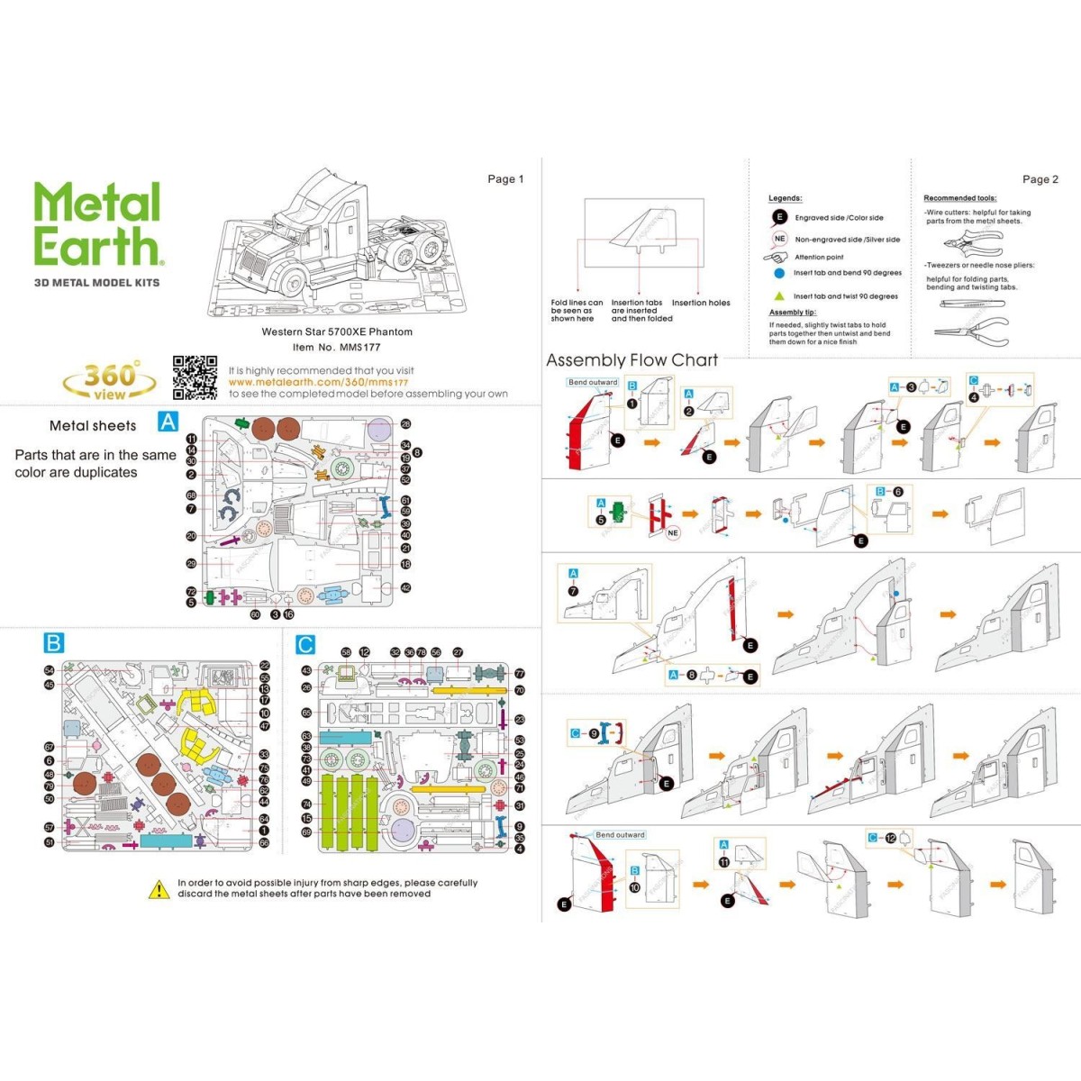 Camion Western Star 5700XE Metal Earth Metal Earth MMS177 - 6