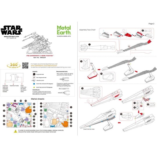 MMS269-X-Wing Fighter POE Dameron's Star Wars Metal Earth