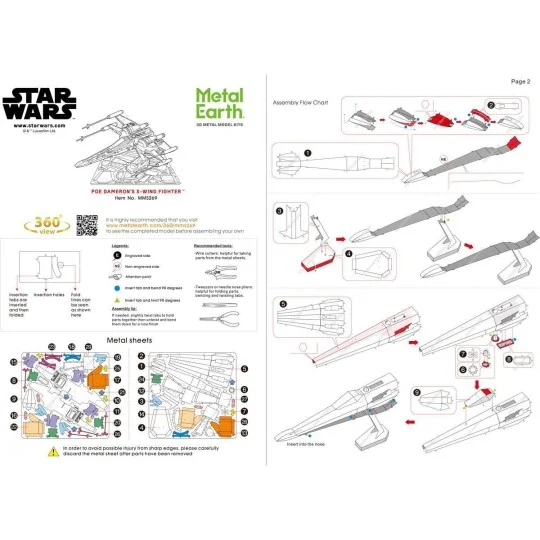 MMS269-X-Wing Fighter POE Dameron's Star Wars Metal Earth - MMS269