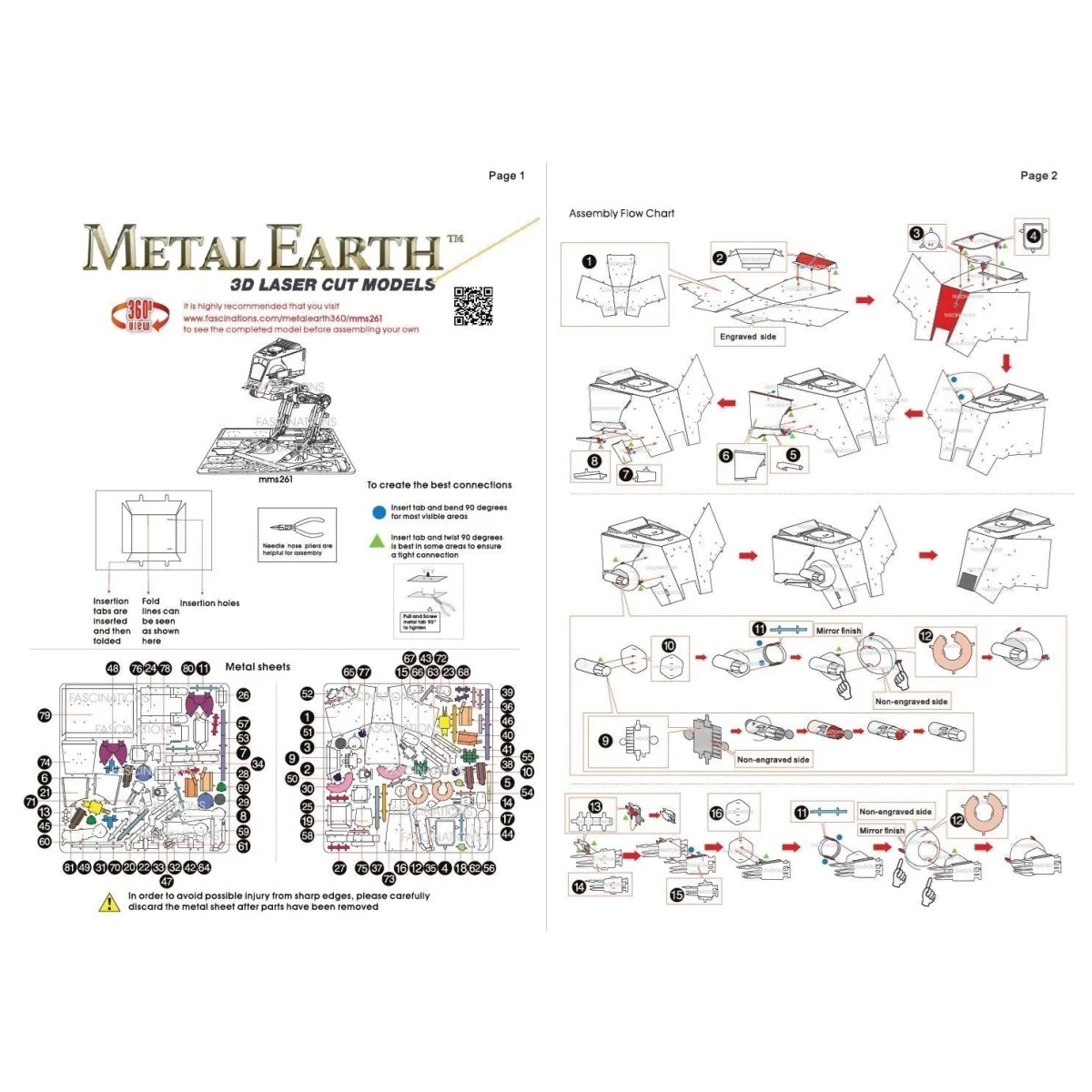 Imperial AT-ST Star Wars Metal Earth Metal Earth MMS261 - 6 Imperial AT-ST Star Wars Metal Earth Metal Earth MMS261 - 6