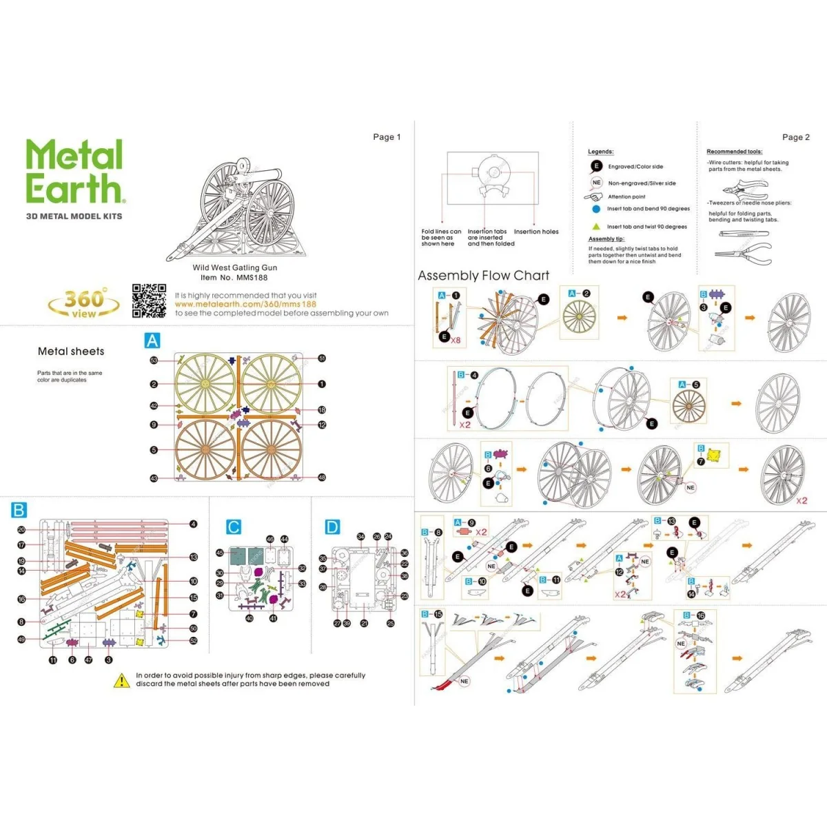Canon tracté Far West Metal Earth Metal Earth MMS188 - 2
