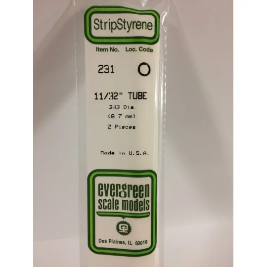 S1370231-Tube rond 8.3x350mm Ref : 231 - Evergreen - S1370231