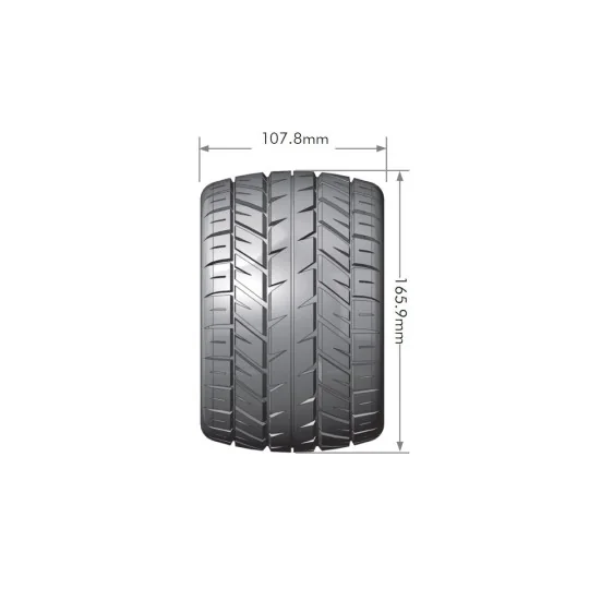 LR-T3217BH-Mt-Rocket Tires - Rims 3.8" Black 1/8 (x2) Louise RC - LR-T3217BH