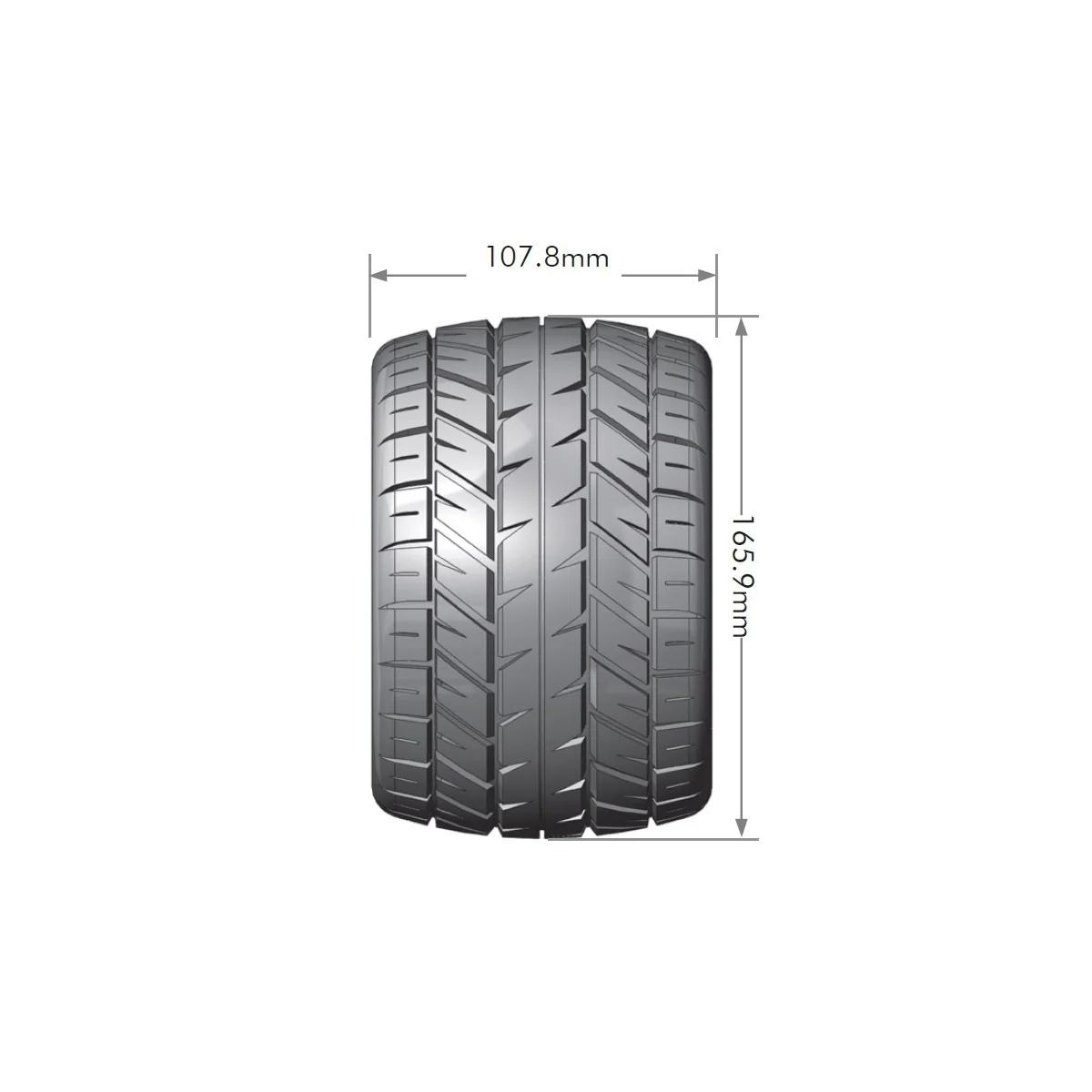 Mt-Rocket Tires - Rims 3.8" Black 1/8 (x2) Louise RC Louise RC LR-T3217BH - 2