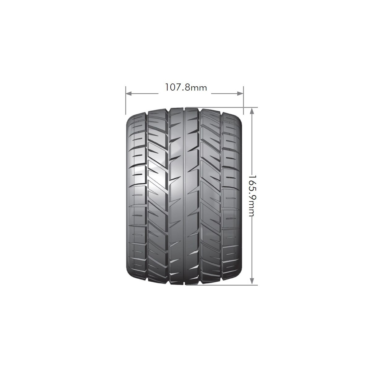 Mt-Rocket Tires - Rims 3.8" Black 1/8 (x2) Louise RC Louise RC LR-T3217BH - 2