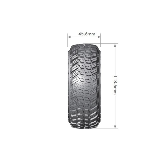 LR-T3230VB-Pneus CR-Griffin + Jantes 1.9" Noir 1/10 (x2) Louise RC - LR-T3230VB