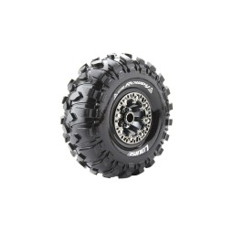 Pneus CR-Rowdy + Jantes 2.2" Chrome Noir 1/8 (x2) Louise RC Louise RC L-T3238VBC - 1