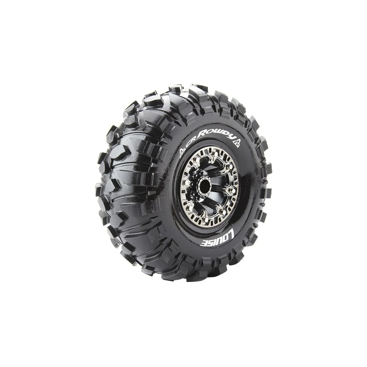 CR-Rowdy Tires + 2.2" Black Chrome 1/8 (x2) Louise RC Rims Louise RC L-T3238VBC - 1 CR-Rowdy Tires + 2.2" Black Chrome 1/8 (x2) Louise RC Rims Louise RC L-T3238VBC - 1