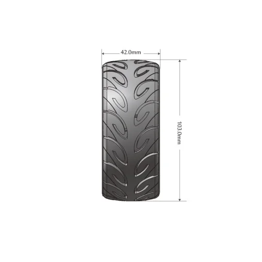 LR-T3285VW-GT-Tarmac tires - White full rims 1/8 (x2) Louise RC - LR-T3285VW