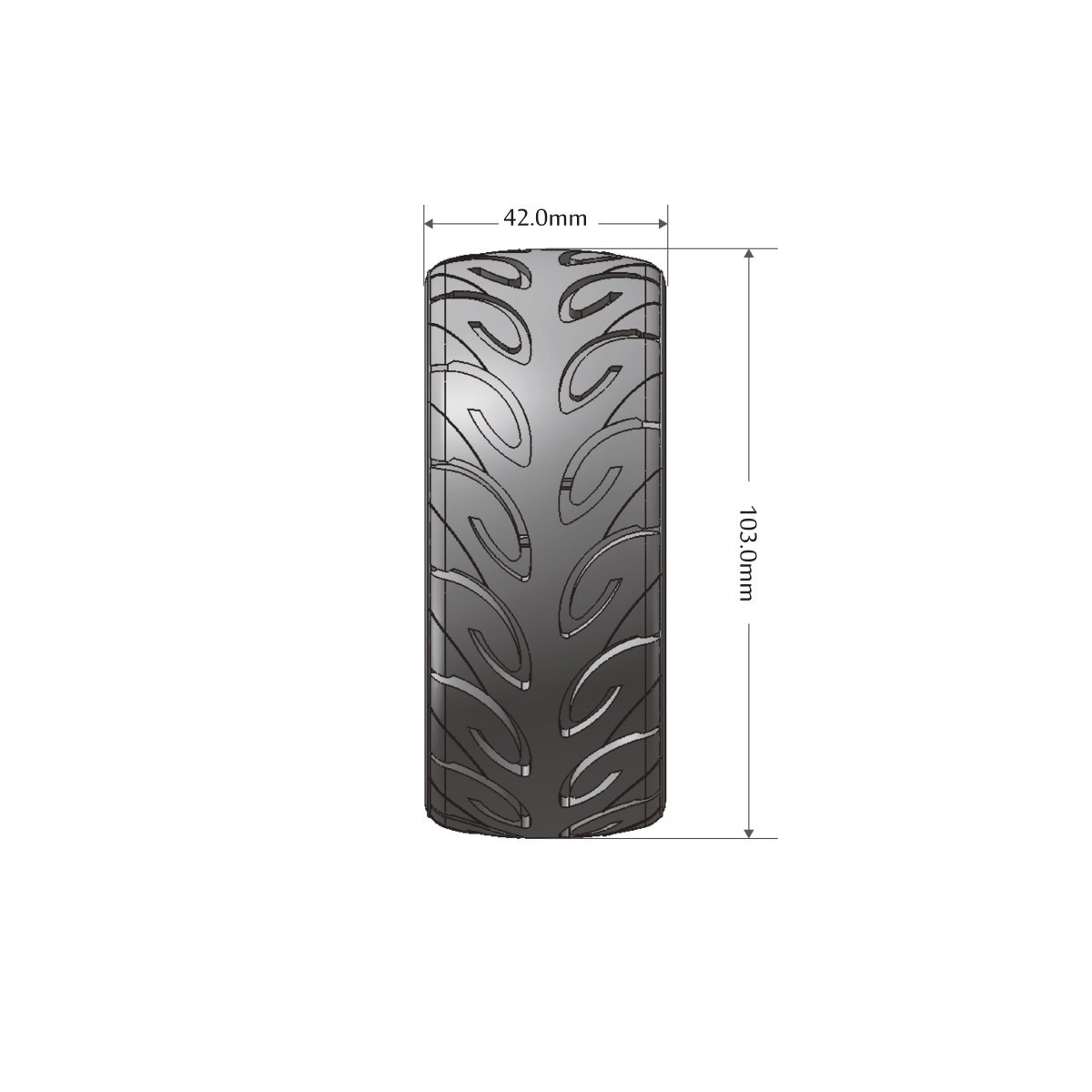 Pneus GT-Tarmac + Jantes pleines Blanches 1/8 (x2) Louise RC Louise RC LR-T3285VW - 2