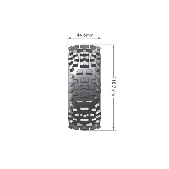 LR-T324SBC-B-Ulldoze tires - Chrome Black 1/8 (x2) Louise RC - LR-T324SBC