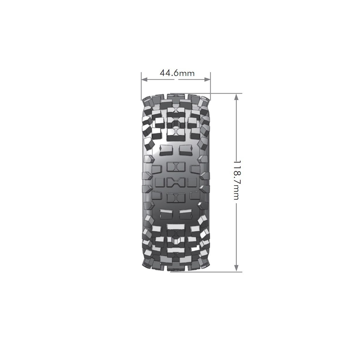 Pneus B-Ulldoze + Jantes batons Chrome Noir 1/8 (x2) Louise RC Louise RC LR-T324SBC - 2