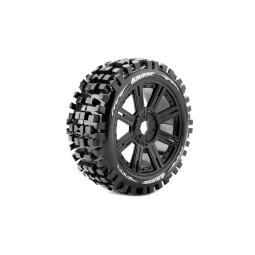 Pneus B-Ulldoze + Jantes batons Noir 1/8 (x2) Louise RC Louise RC LR-T324SB - 1