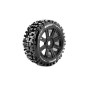 LR-T324SB-Pneus B-Ulldoze + Jantes batons Noir 1/8 (x2) Louise RC