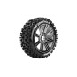 LR-T3271SBC-Pneus B-Uphill + Jantes batons Chrome Noir 1/8 (x2) Louise RC
