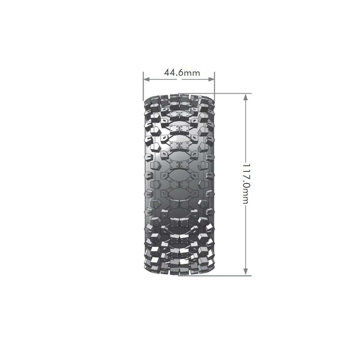 B-Uphill tires - Black baton rims 1/8 (x2) Louise RC Louise RC LR-T3271SB - 2