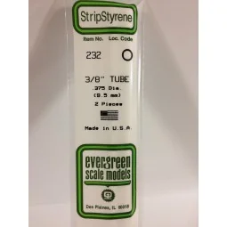 Round tube 9.5x350mm Ref: 232 - Evergreen - S1370232 - S1370232