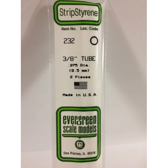 Round tube 9.5x350mm Ref: 232 - Evergreen - S1370232 - S1370232 S1370232-Round tube 9.5x350mm Ref: 232 - Evergreen - S1370232