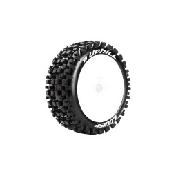 Pneus B-Uphill + Jantes pleines Blanches 1/8 (x2) Louise RC Louise RC LR-T3271SW - 1