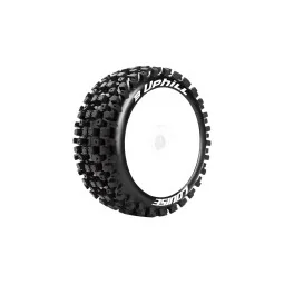 Pneus B-Uphill + Jantes pleines Blanches 1/8 (x2) Louise RC Louise RC LR-T3271SW - 1