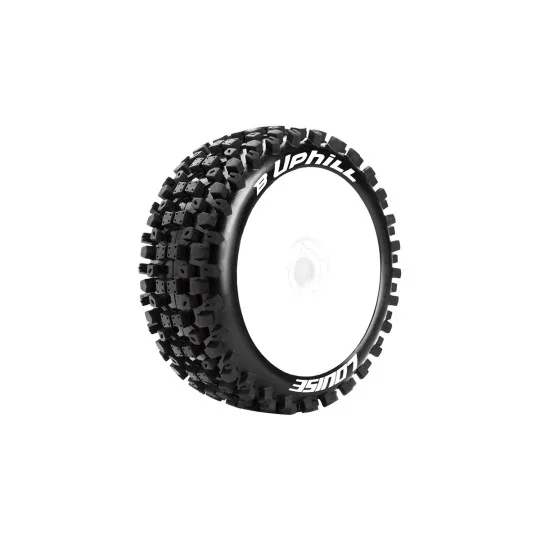 Pneus B-Uphill + Jantes pleines Blanches 1/8 (x2) Louise RC Louise RC LR-T3271SW - 1 LR-T3271SW-Pneus B-Uphill + Jantes pleines Blanches 1/8 (x2) Louise RC - LR-T3271SW