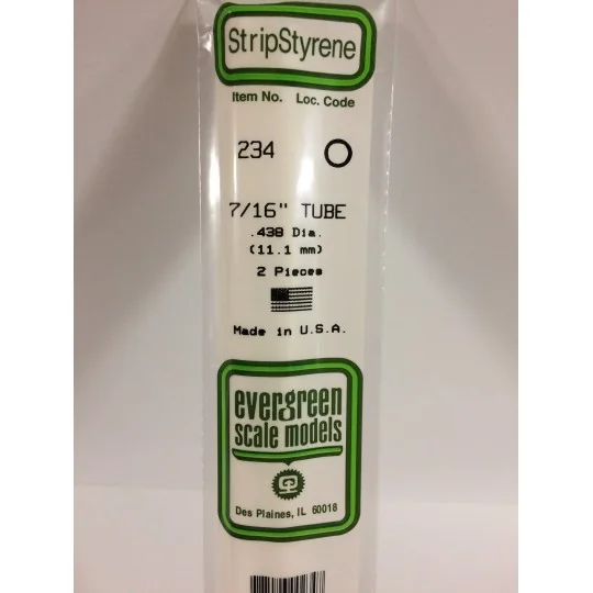 S1370234-Round tube 11.1x350mm Ref: 234 - Evergreen - S1370234