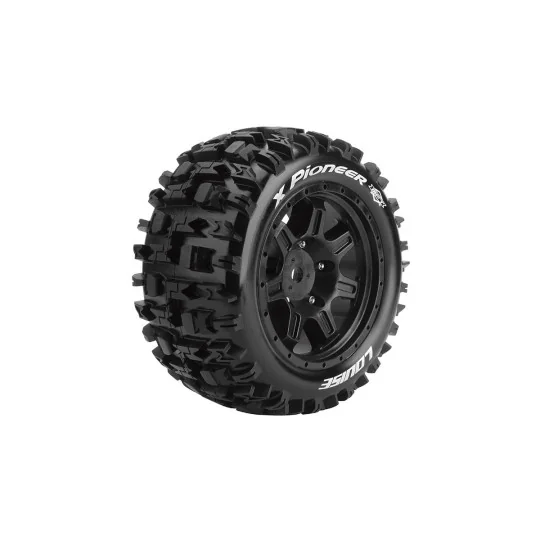 L-T3296B-X-Pioneer Tires + Black Traxxas X-Maxx Rims (x2) Louise RC - L-T3296B