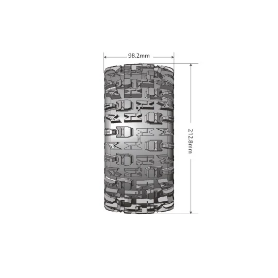 L-T3296B-X-Pioneer Tires + Black Traxxas X-Maxx Rims (x2) Louise RC - L-T3296B