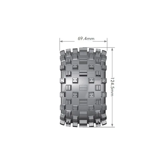 L-T3275SBH-Pneus MT-Rock + Jantes Noir 2.8" 1/10 (x2) Louise RC - L-T3275SBH