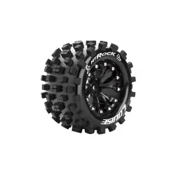 Pneus MT-Rock + Jantes Noir 2.8" 1/10 (x2) Louise RC Louise RC L-T3275SBH - 1
