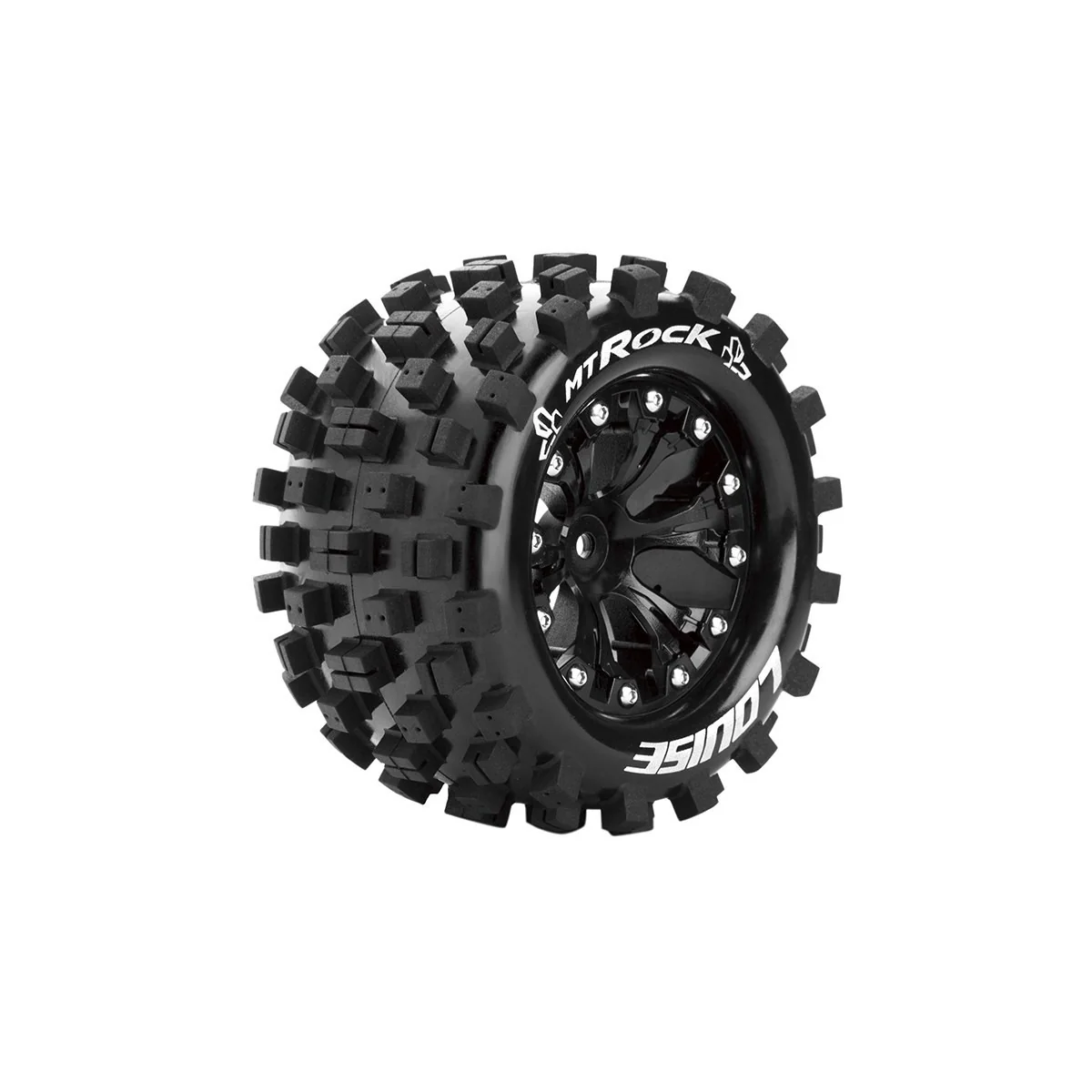 Pneus MT-Rock + Jantes Noir 2.8" 1/10 (x2) Louise RC Louise RC L-T3275SBH - 1