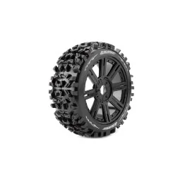 Pneus B-Pioneer + Jantes batons Noir 1/8 (x2) Louise RC Louise RC L-T3130SB - 1