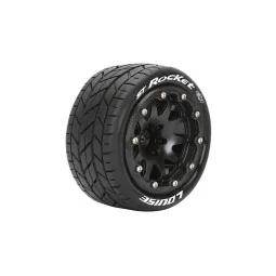 ST-Rocket Tires - Black Rims 1/10 (x2) Louise RC Louise RC LR-T3311SBCH - 1