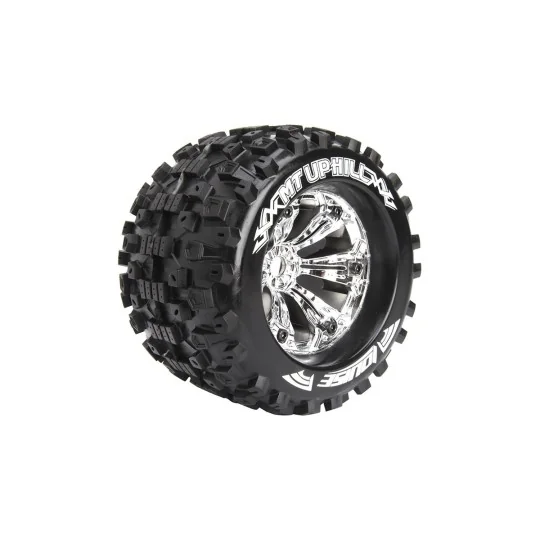 LR-T3219CH-MT-Uphill Tires - Rims 3.8" Chrome 1/8 (x2) Louise RC