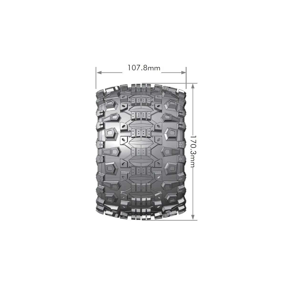 MT-Uphill Tires - Rims 3.8" Chrome 1/8 (x2) Louise RC Louise RC LR-T3219CH - 2 MT-Uphill Tires - Rims 3.8" Chrome 1/8 (x2) Louise RC Louise RC LR-T3219CH - 2